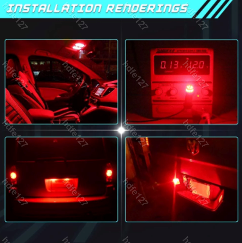 13x Red Cars LED Lights Interior Package Kit for Dome License Plate Lamp Bulbs