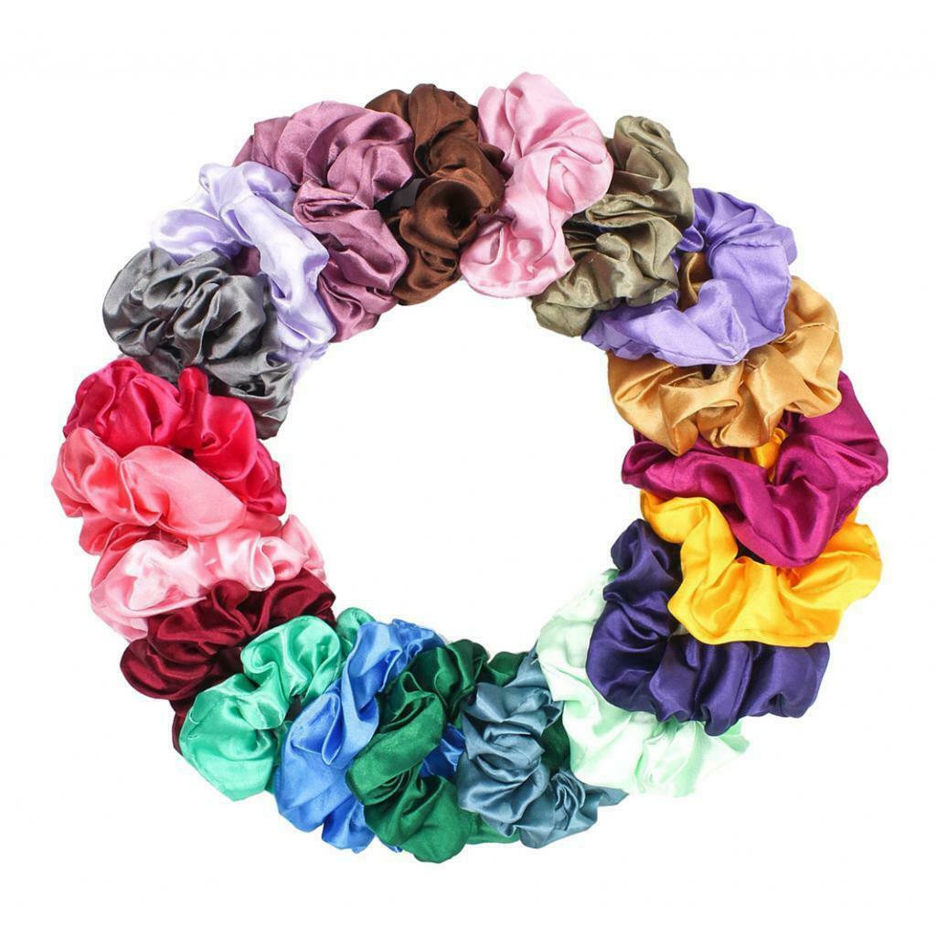20 Colours Elastic Ties Hair Bands Silk   Scrunchie Ponytail Bands
