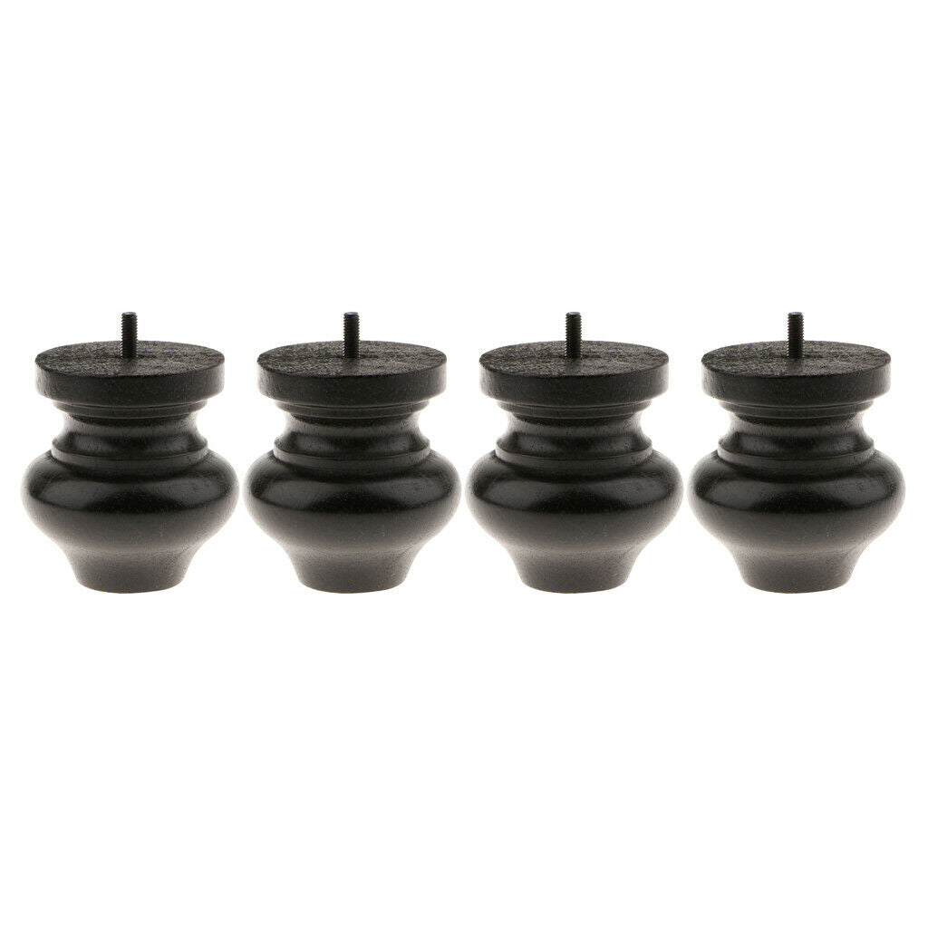 Wood Sofa Leg Plinth Feet Holder for Furniture Cupboard Cabinet Couch 4 Pcs