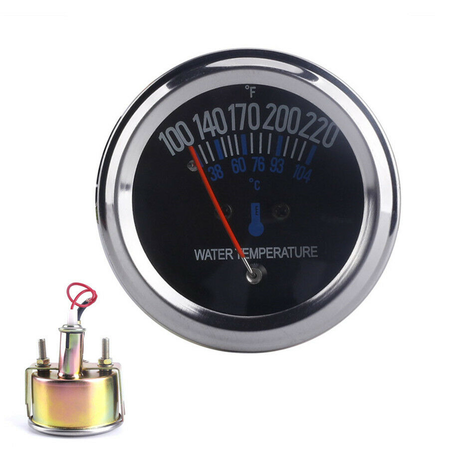Black Mechanical Water Temperature Gauge with a 5/8 UNF Threaded End 38~104â„ƒ