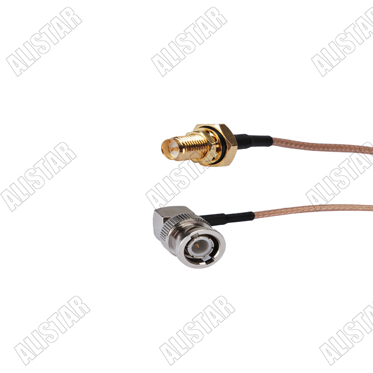 5x RP-SMA-Female Bulkhead O-ring to BNC Male Right Angle Pigtail Cable RG316