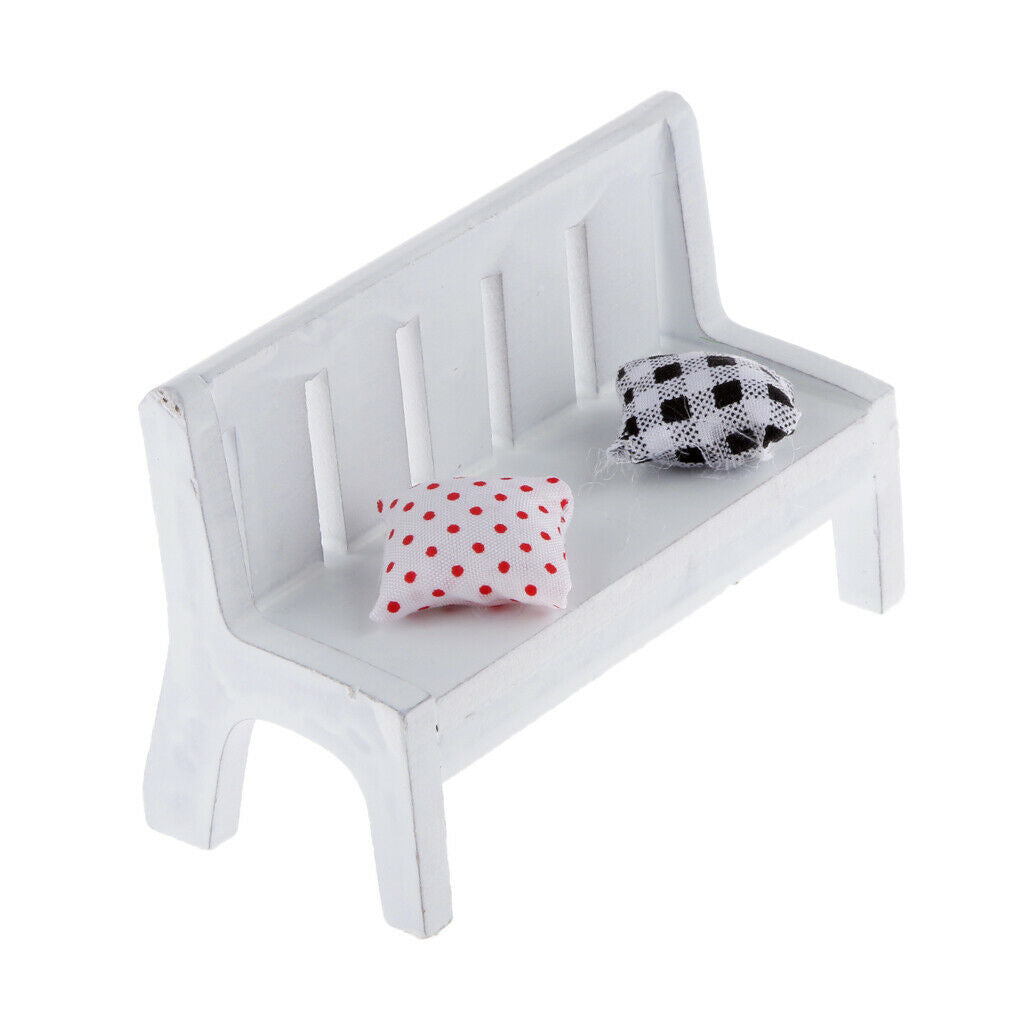 Modern Simple Mini Wooden Bench with Cushions Table Ornament Creative Gift