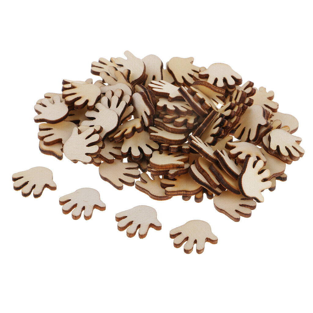 100 pieces hand shapes wooden disks paintable wood disks decoration wood