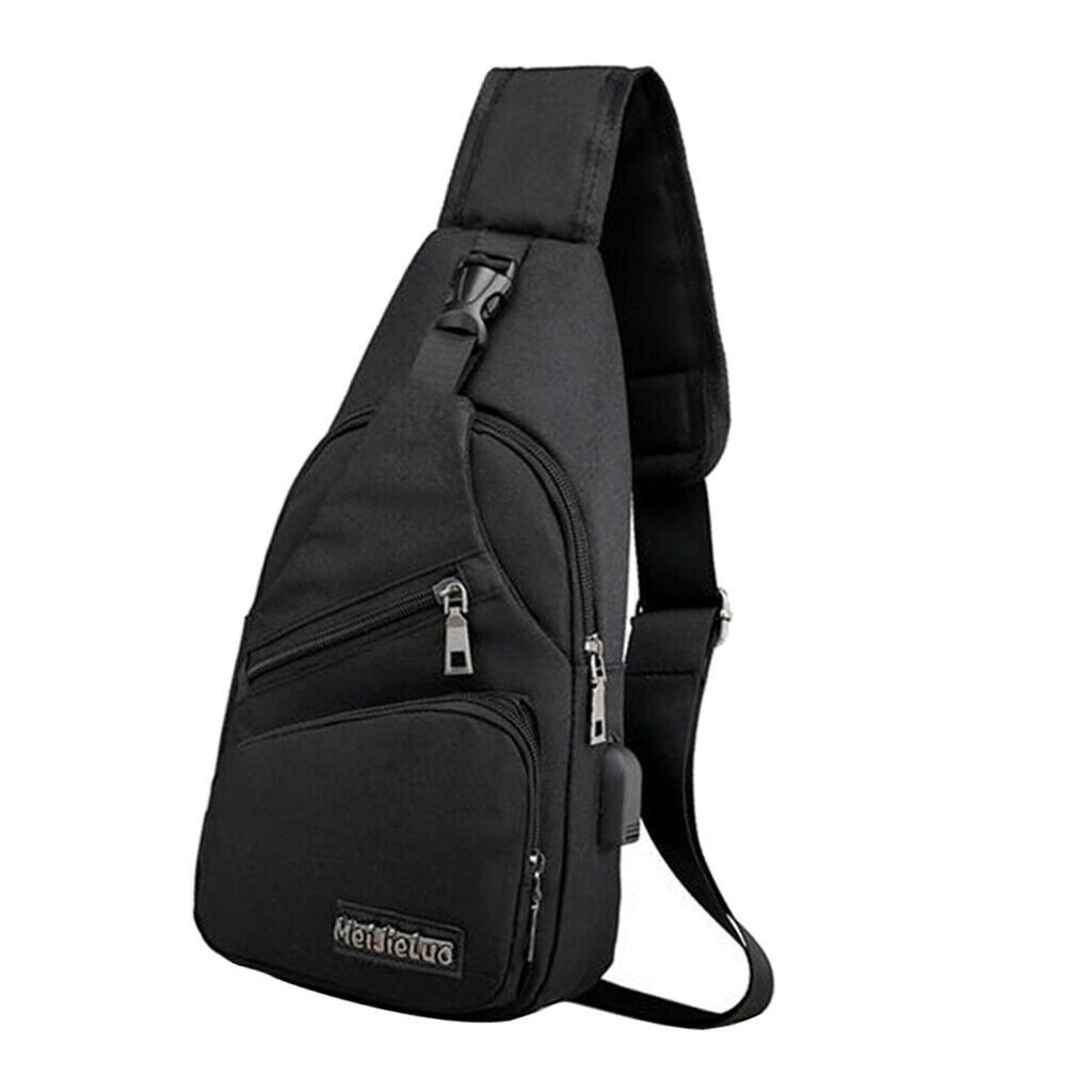 3Pcs Sling Chest Bag Chest Sling Bag with USB Charging Port Outdoor Backpack