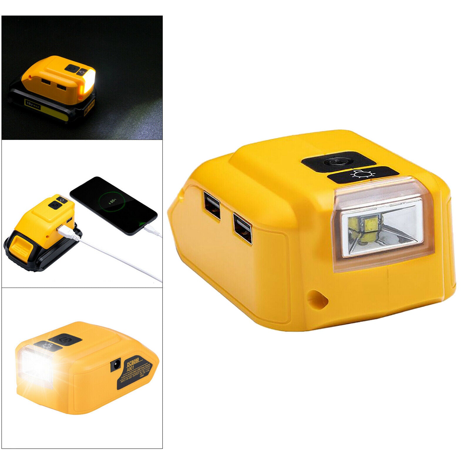 DCB090 USB Power Source Compatible with  20V 12V for Mobile Phone