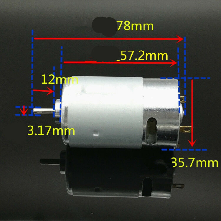 555 24V 9000RPM High Torque 35mm Dia Cylinder permanent magnet Mini DC Motor
