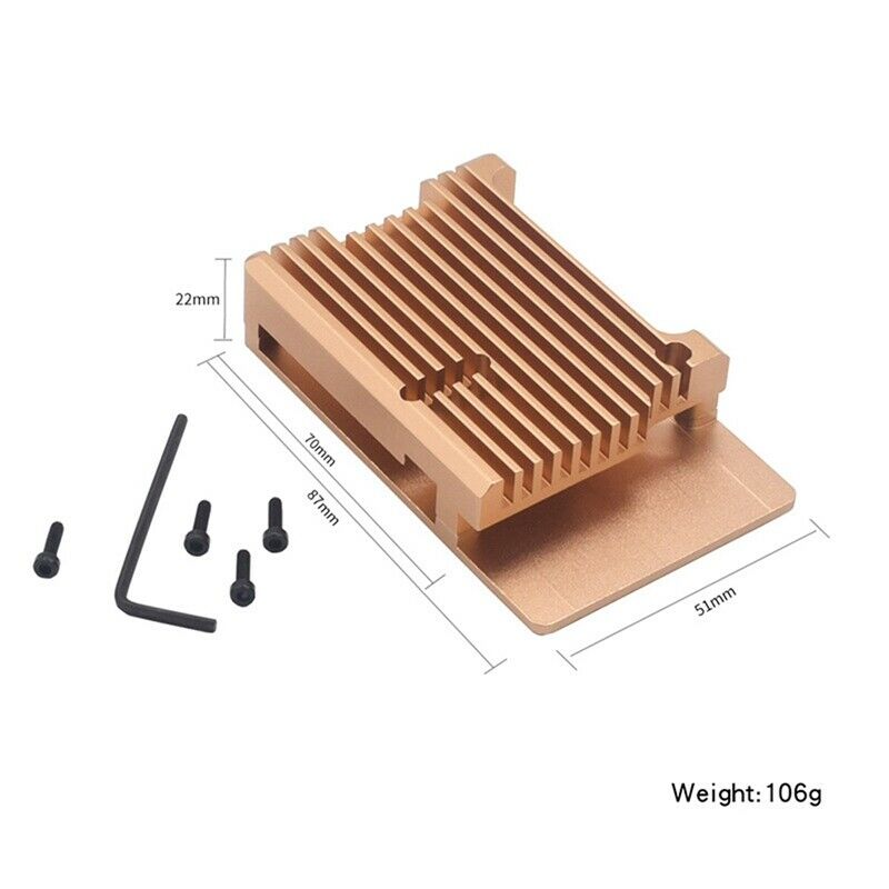 Aluminum Case for Raspberry Pi 4B Auto Cooling Metal Case with Heatsink TherN9T2