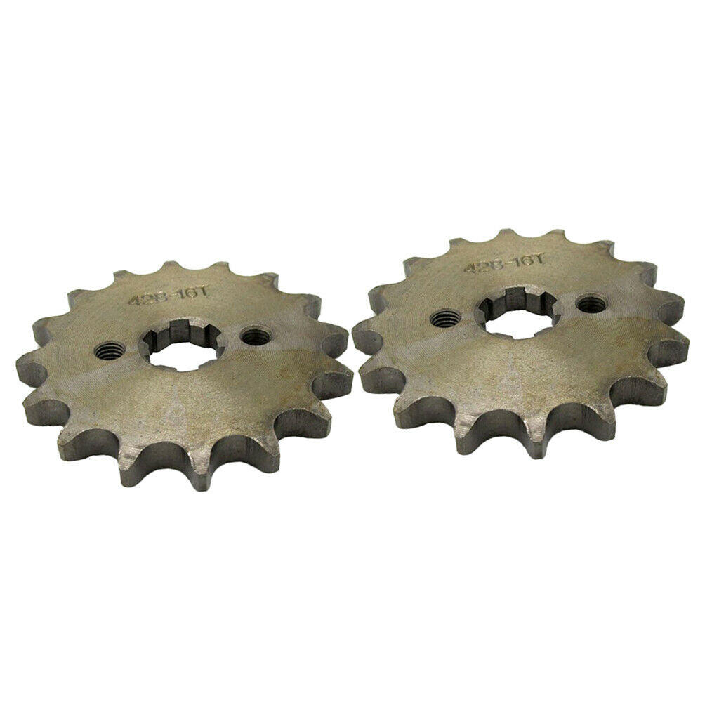 2x 16T Teeth 17mm 428 Chain Front Sprocket Cog Pit Quad Dirt Bike ATV Buggy