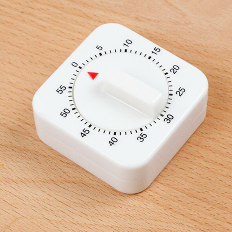 2pcs Kitchen Timers Square Pendulum Clock Design 60 Minute Mechanical NO Battery
