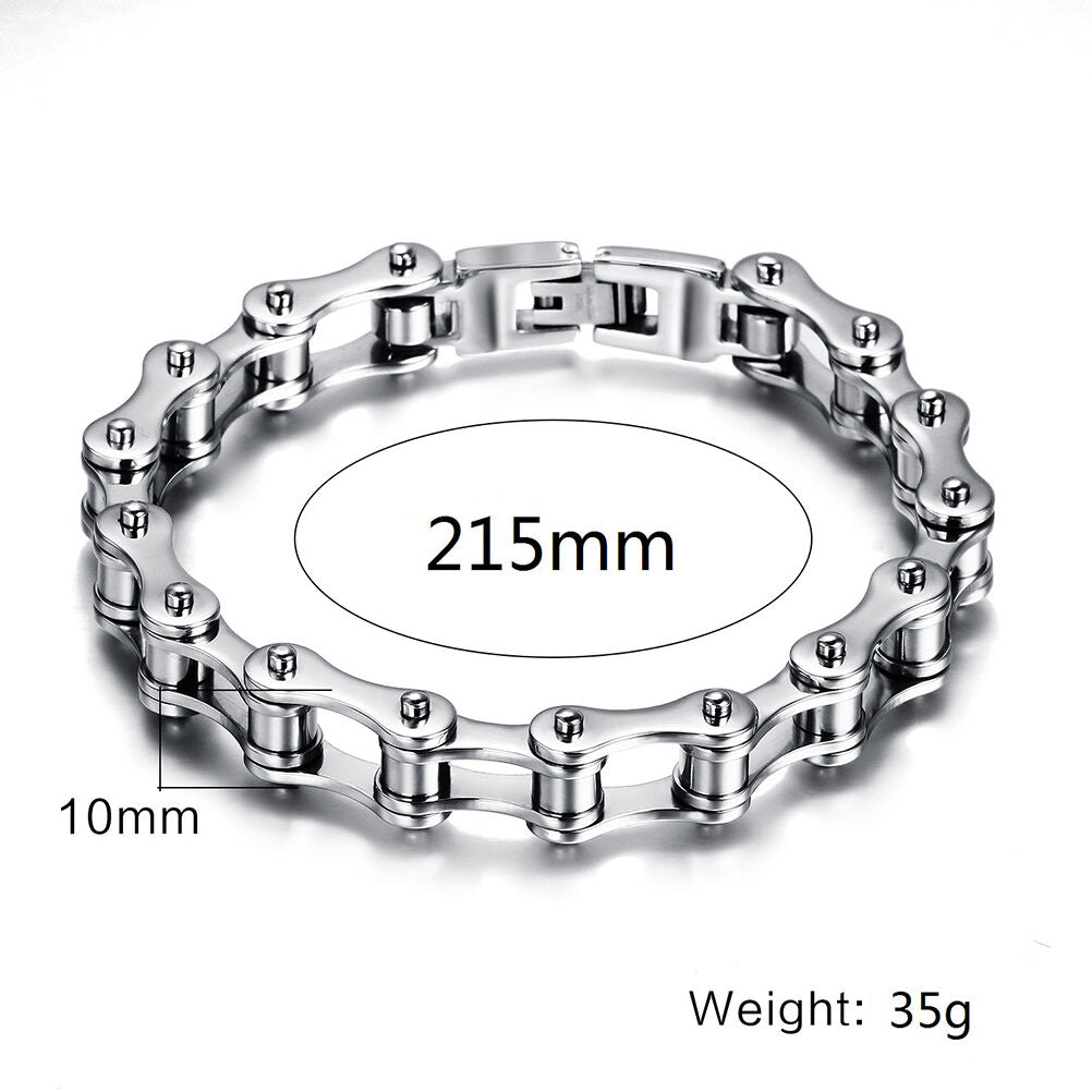 Punk Stainless Steel Bracelet Men Biker Bicycle Motorcycle Chain Bracelet  BDA