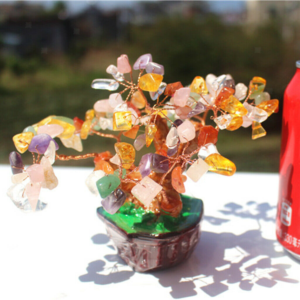 Mini Crystal Money Tree Bonsai Style Feng Shui Bring Wealth & Luck #1