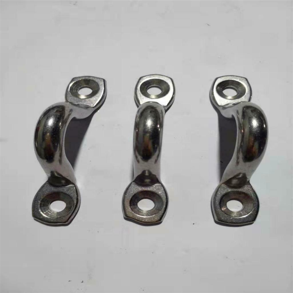 304 Stainless Steel Sheet Pad Eye Lacing Strap Saddle Clip Rustproof 3mm