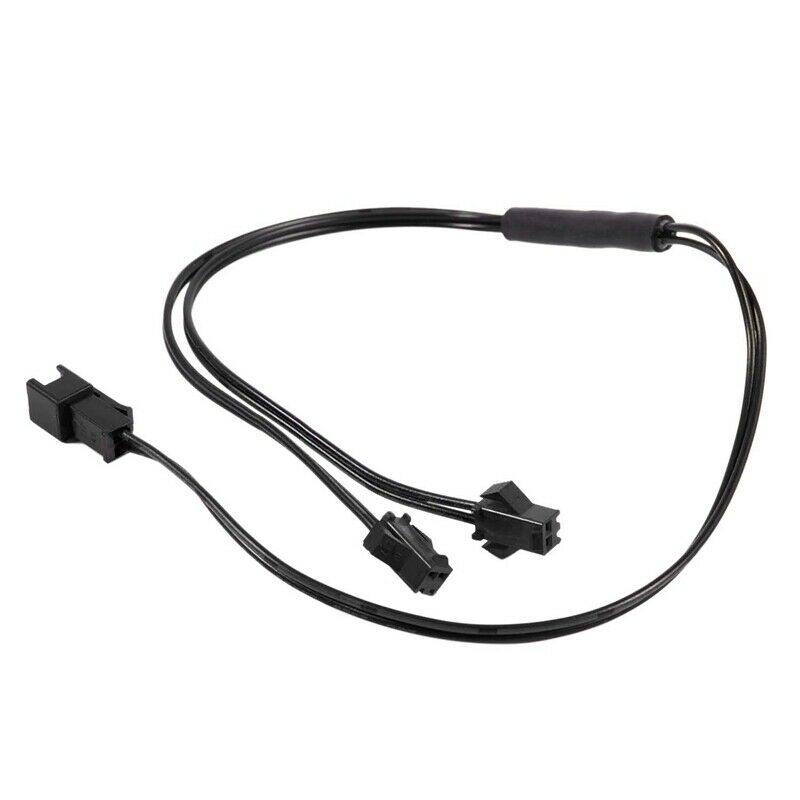 Female to Male 2 Pin Connector EL Wire Inverter 2 Way Splitter Cable Line BlacV2