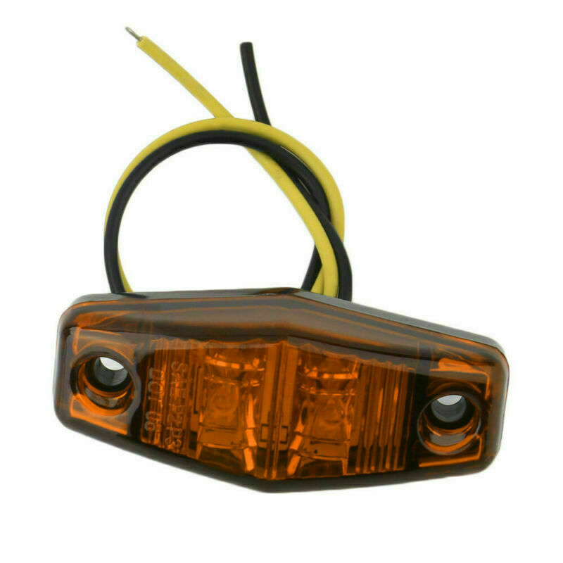 10x Red Amber LED 2.5â€ Side Marker Lights Truck Trailer Camper RV Waterproof 12V