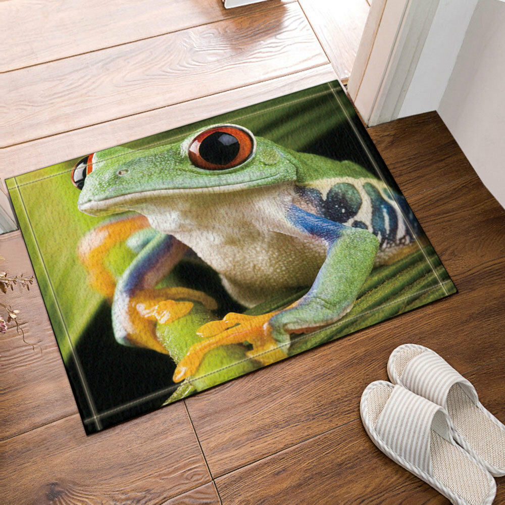 40x60cm Bath Mat non-Slip Bathroom Door Shower Toilet Rug Carpet Green frogs