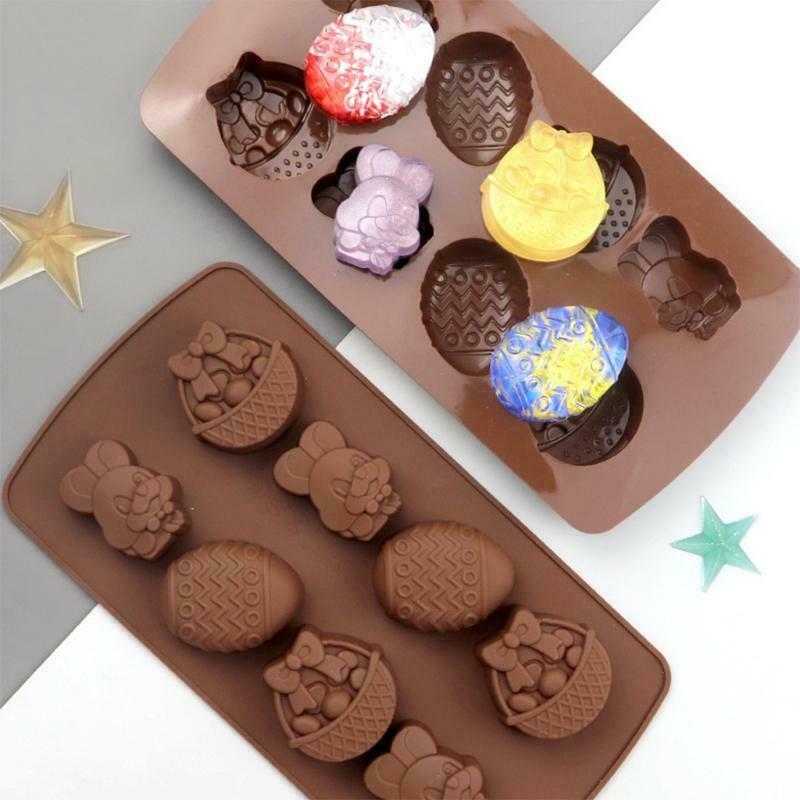8 Cavity Easter Eggs Chocolate Silicone Mold Candy Cookie Cake Ice Cube Mould
