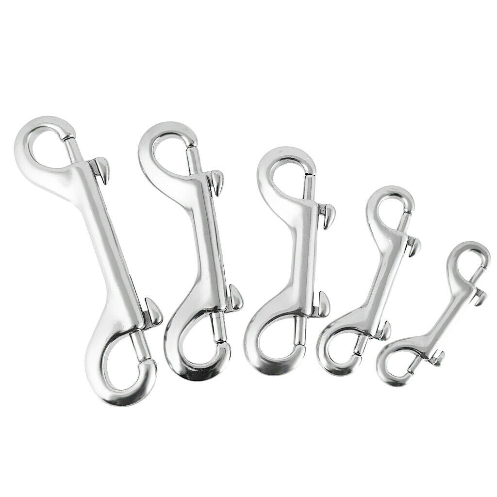 2x Scuba Diving Underwater Double End  Snap Buckle Metal Clip Key Holder