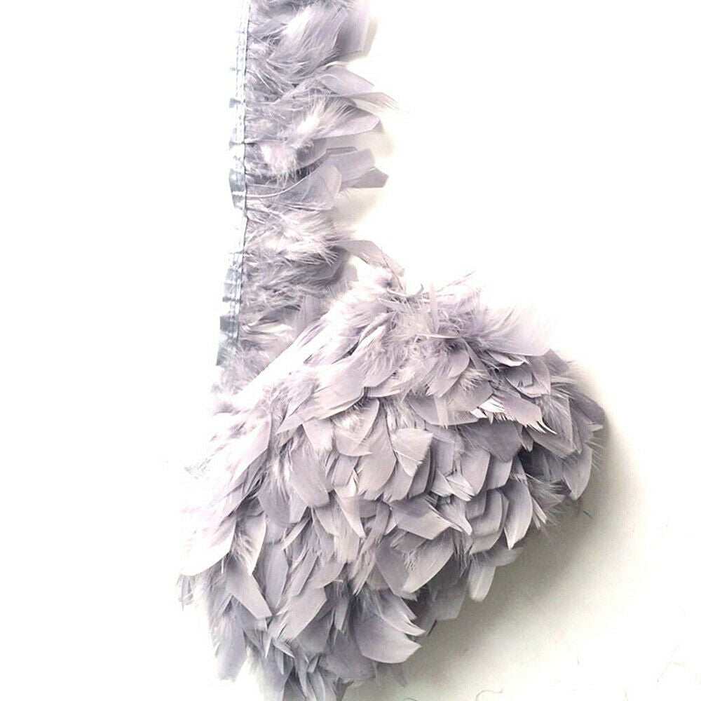 1M Turkey Feather Trim Clothing Wedding Dress Sewing Edge Craft DIY Accessories