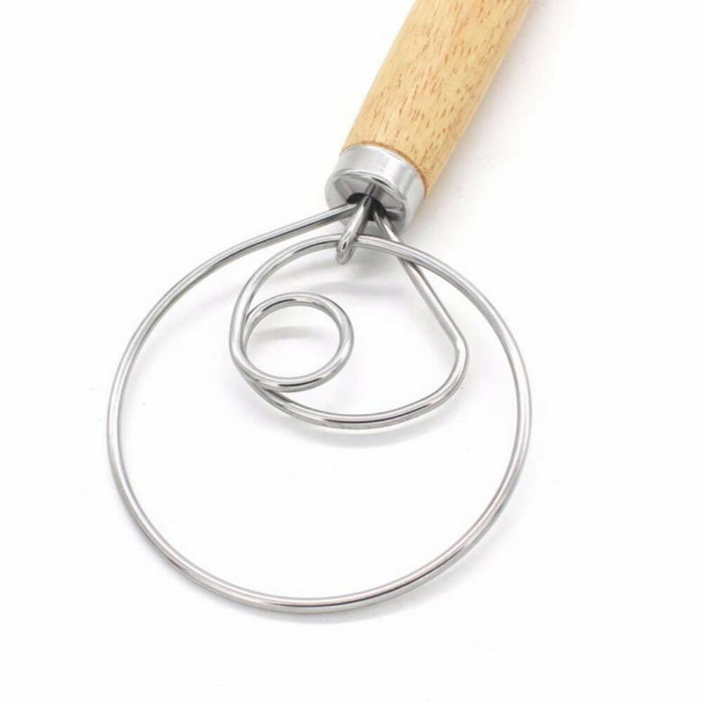 Stainless Steel Dutch Style bread dough whisk for pastry pizza mixer hook.l8