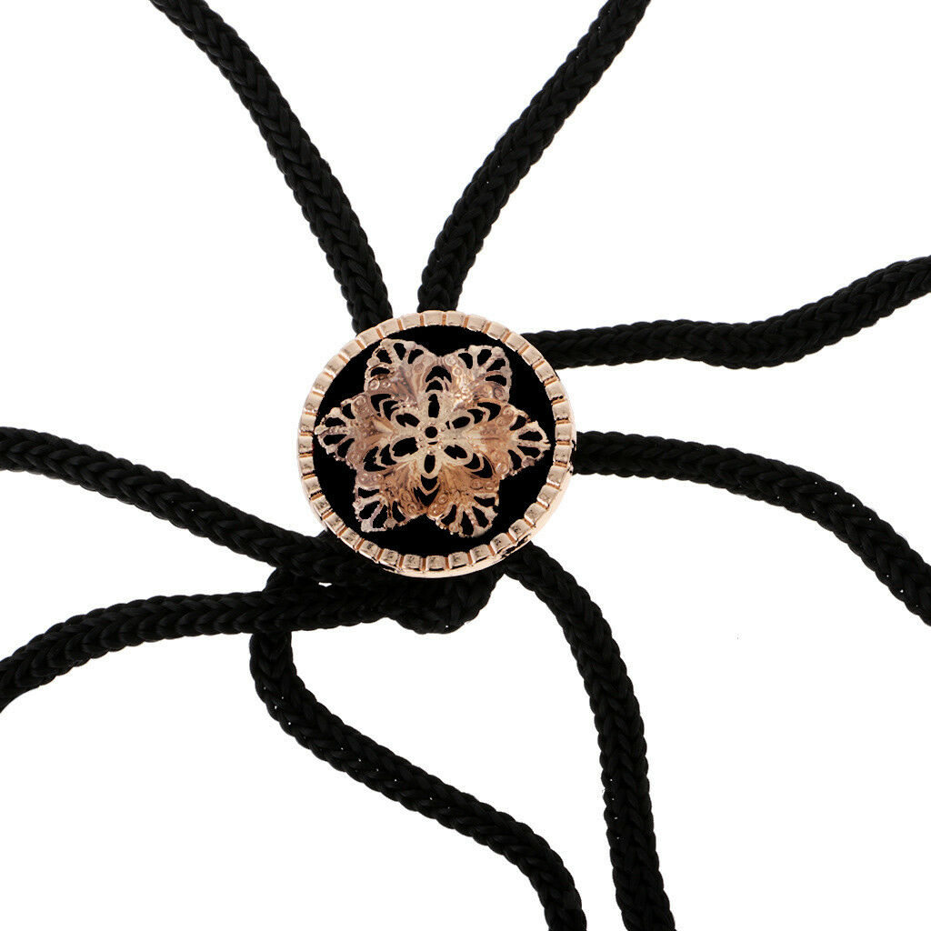 Western Cowboy Bolo Tie Men's Flower Round Pendant Suit   Bolo Tie Gift