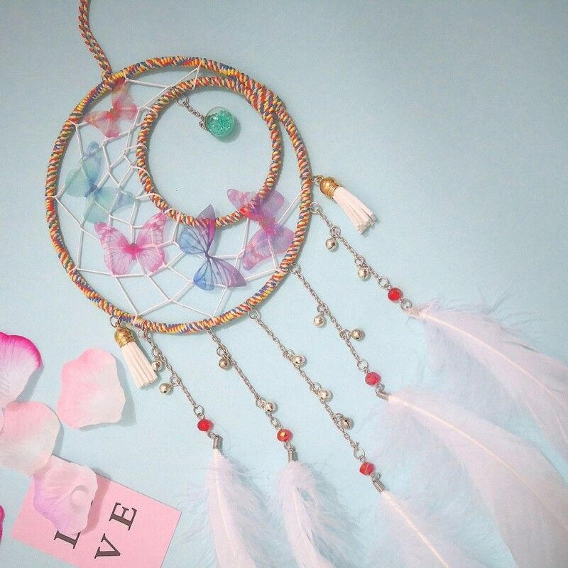 Handmade Dream Catcher Car Home Hanging Butterfly Bead Tassels Ornament Gift