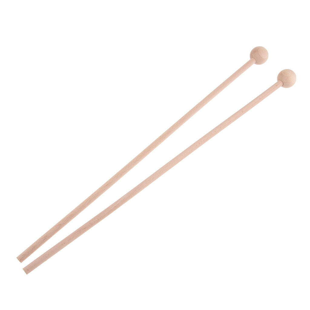 2 Pair Wooden Burr-free Long Mallets Percussion Sticks Musical Instruments for