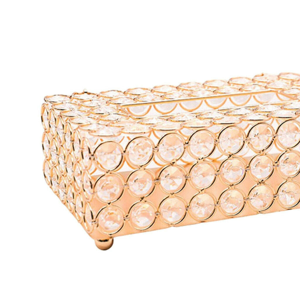 Crystal Tissue Box Cover Rectangle Decorative Napkin Toilet Paper Case