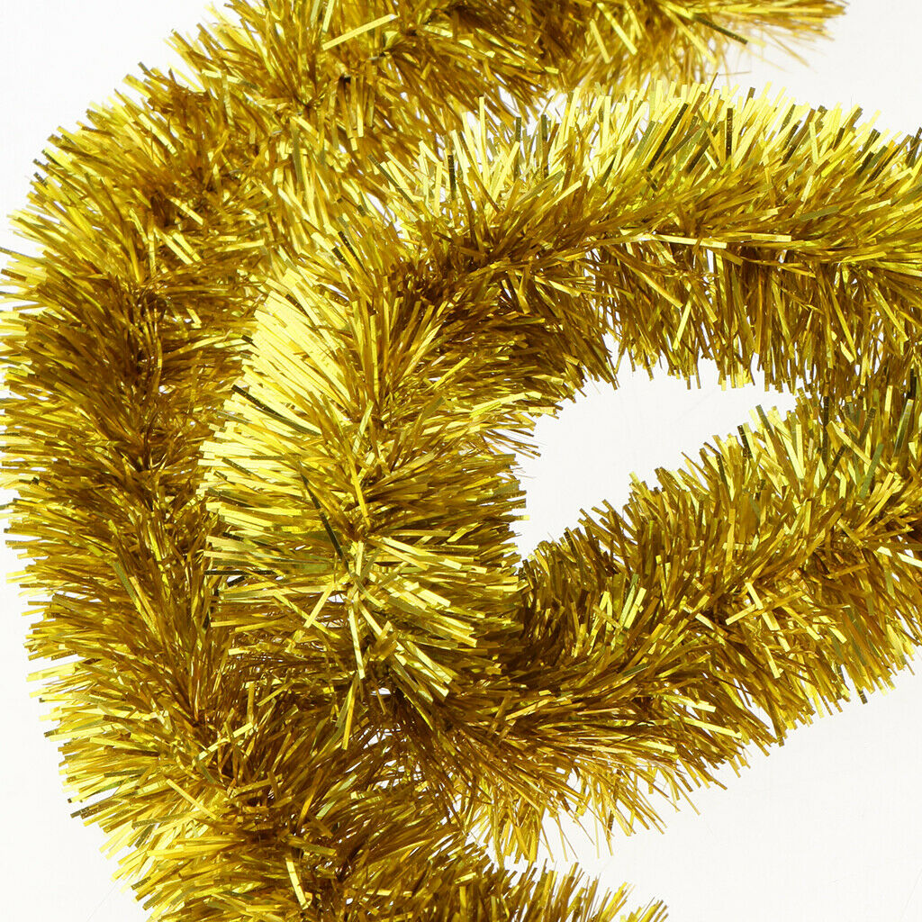 2 Pieces Christmas Tinsel Garland Thick Shiny Decorations for Xmas