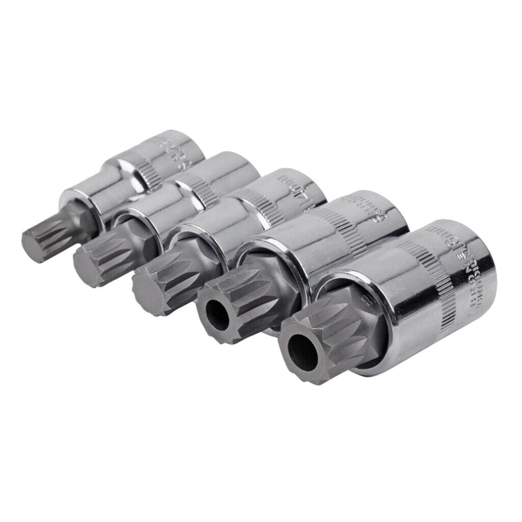 5 pcs 1/2" Socket Adapter 55mm Length Drill Bits Accs Set CHROME VANADIUM