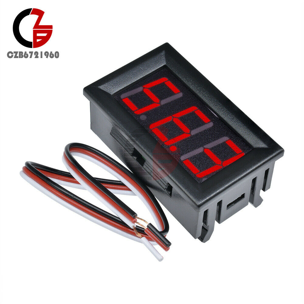 Three Wires Mini Red LED Display Panel Meter Digital Voltmeter DC 0V to 99.9V