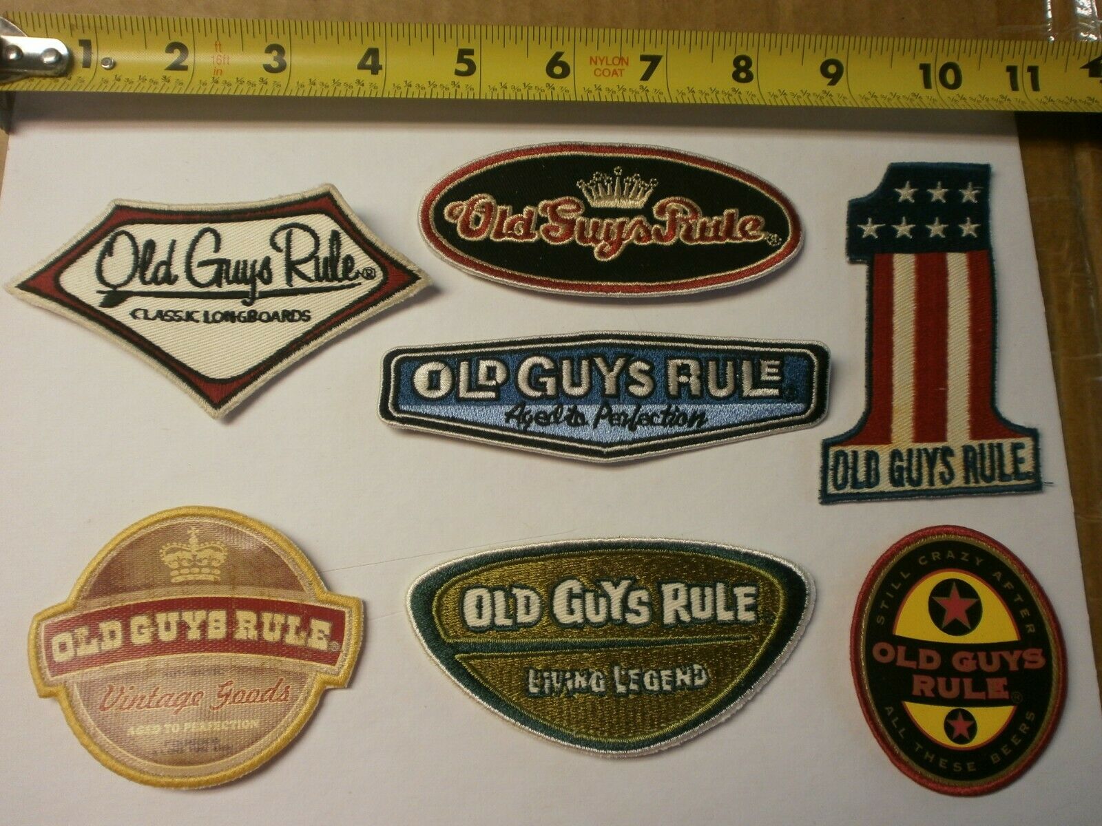 7 OLD GUYS RULE  EMBROIDERED FABRIC PATCHES  YOU GET ALL 7 AS PICTURED