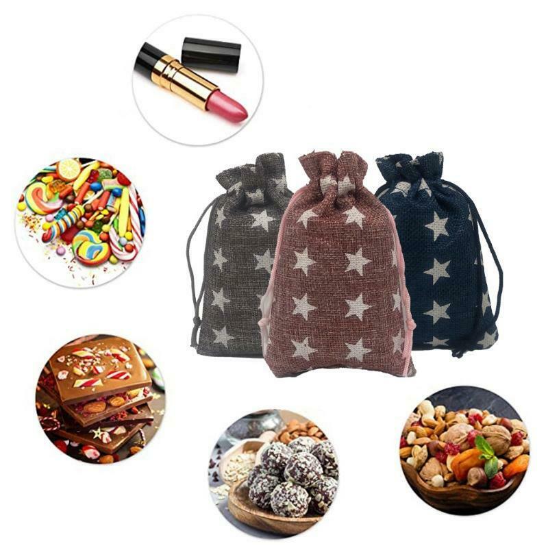 Stars Print 2021 Christmas Advent Calendar 24 Days Hanging Drawstring Candy Bags