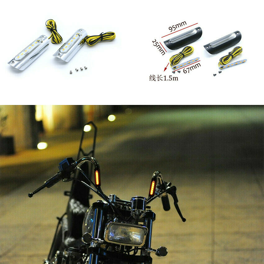 25mm 22mm Handlebar Chrome Signal Bar Light Waterproof Handlebar Light Universal