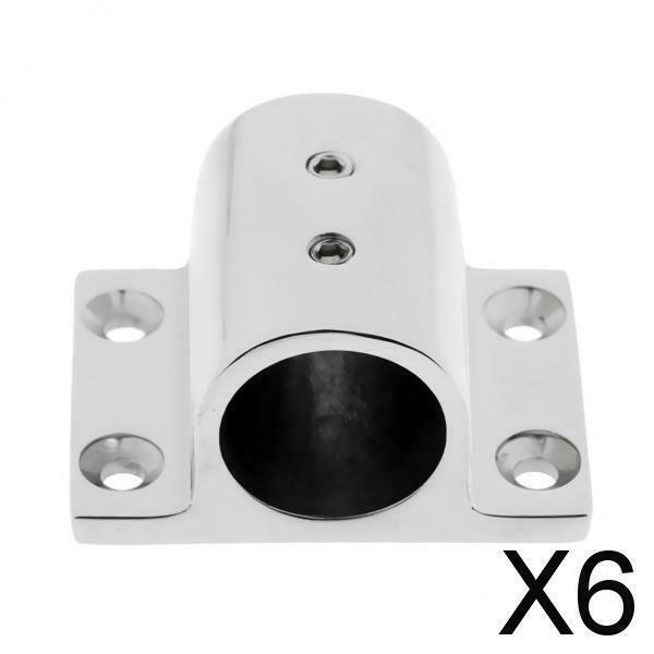6X Stainless Steel Yacht Boat Hand Rail Fittings 90 Degree Rectangle Base