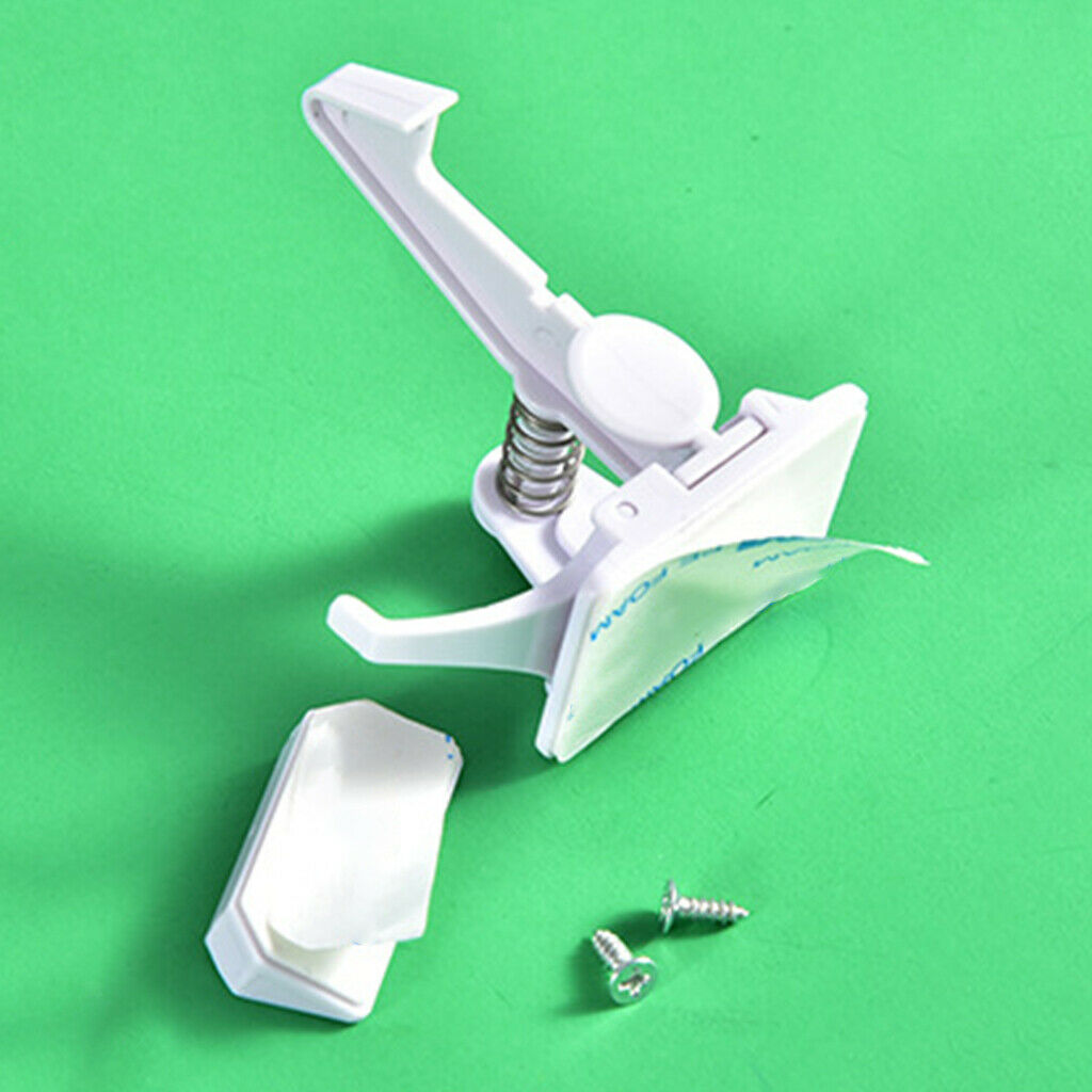 12-pack Children's Safety Cupboard Spring Locks Drawer Hidden Latch White