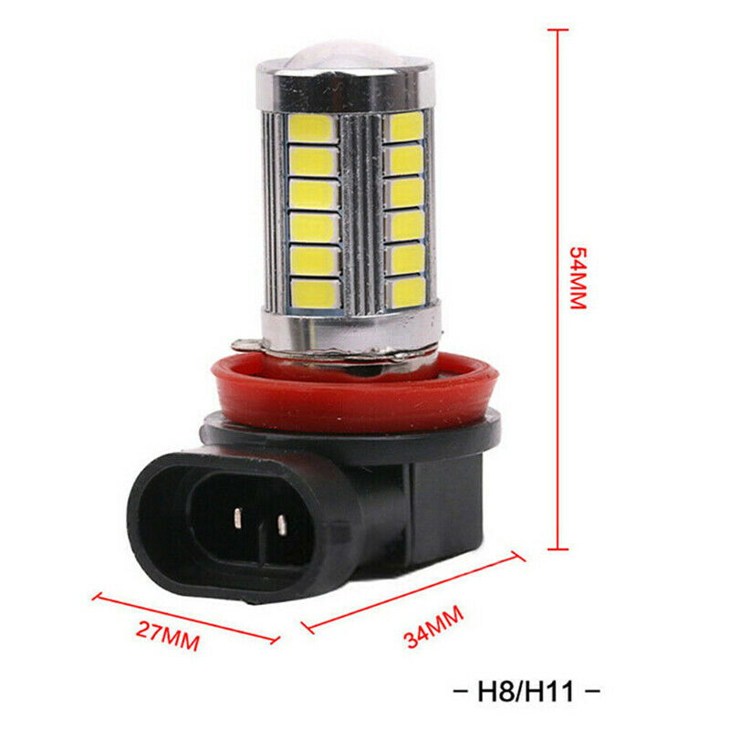 1Pc Super Bright H8/H11 33-LED White Car Fog Light Headlight Driving Lamp B_ADD