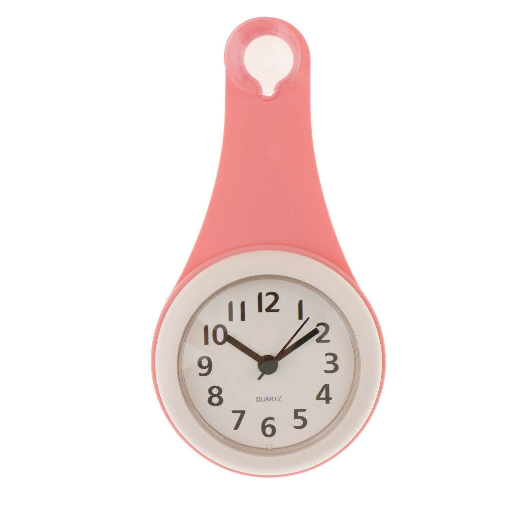 Water Resistant Bathroom Wall Clock with Quiet Sweep Movement Pink