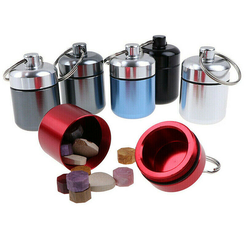 Protable Metal Waterproof Pill Box Case Bottle Cache Holder Container Key.l8