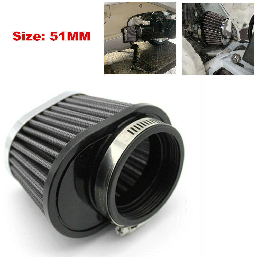 51mm Dia. Air Filter ATV Bike Carburetor Pod Cleaner Oval Elliptical Intake Tube