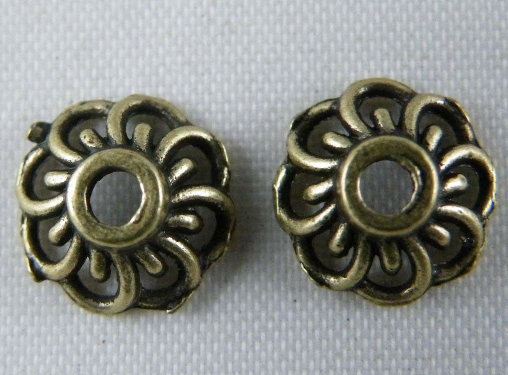 150pcs Bronze Color Nice Flower Bead Caps 9.5x4mm ZN1016