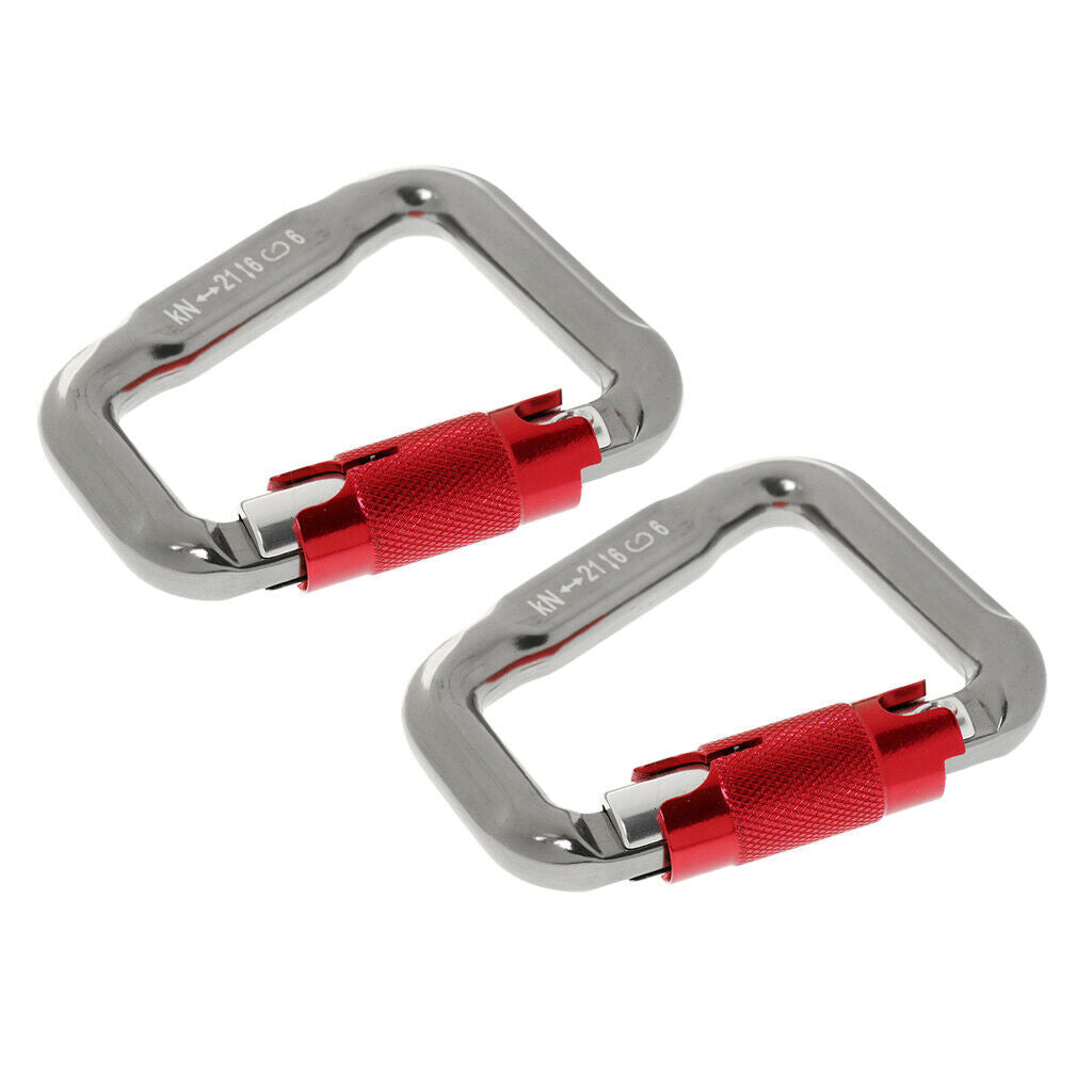 2 Packs Outdoor Climbing  Paragliding Equipment - 21KN Auto Locking Carabiner
