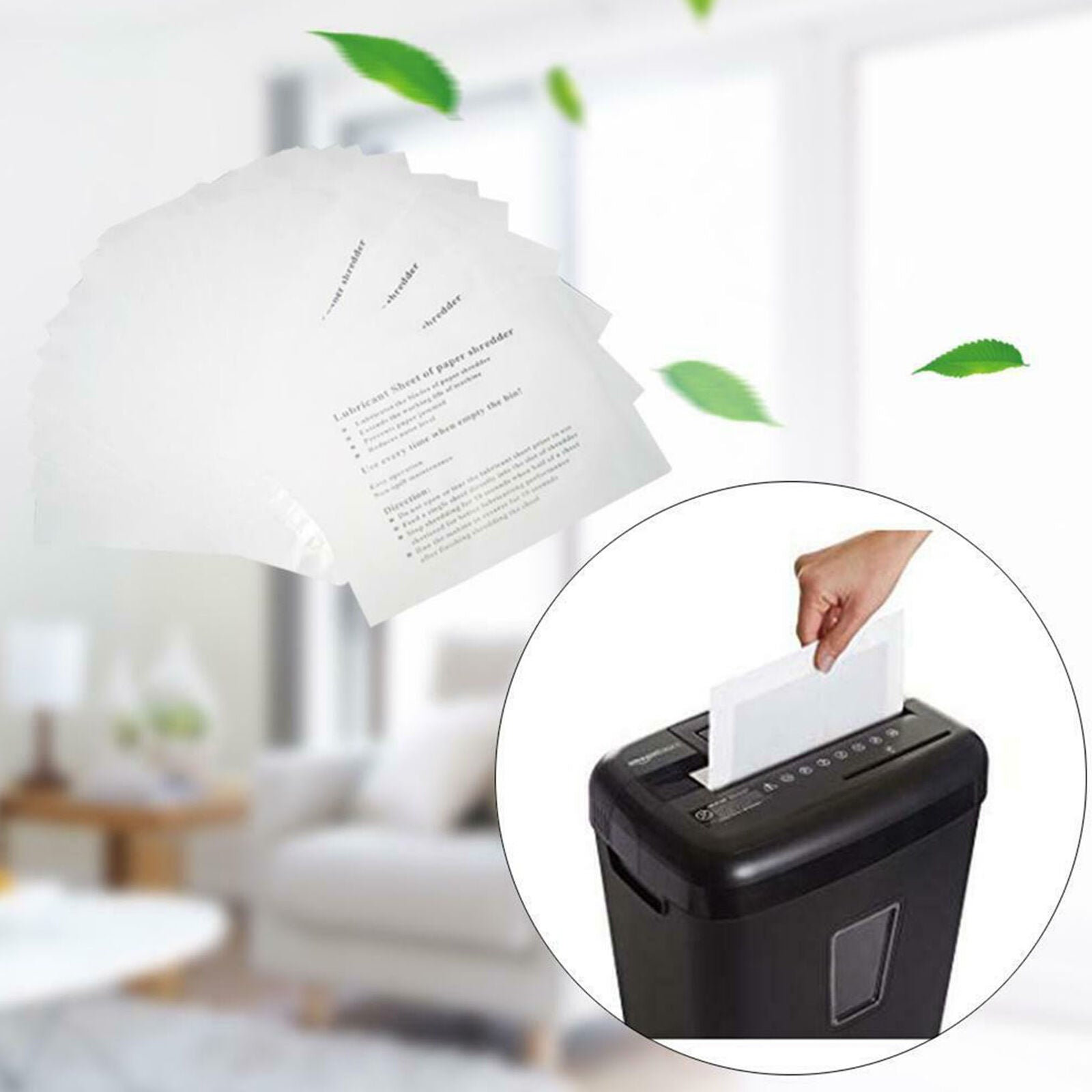 12-pack Shredder Oil Lubricant Sheets Blade Sharpening Paper Office Equipment