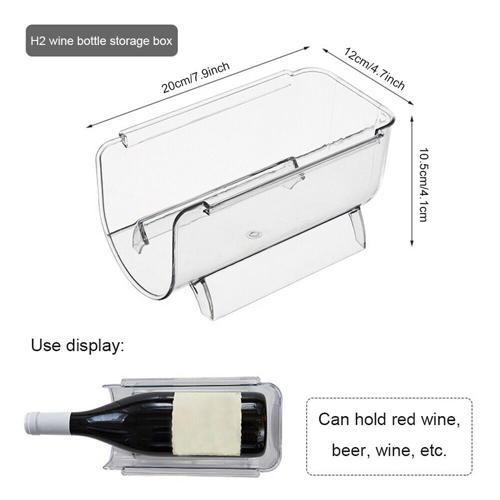 1Pc Stackable Wine Bottle Storage Rack - Fridge Clear Plastic Wine Bottle Holder