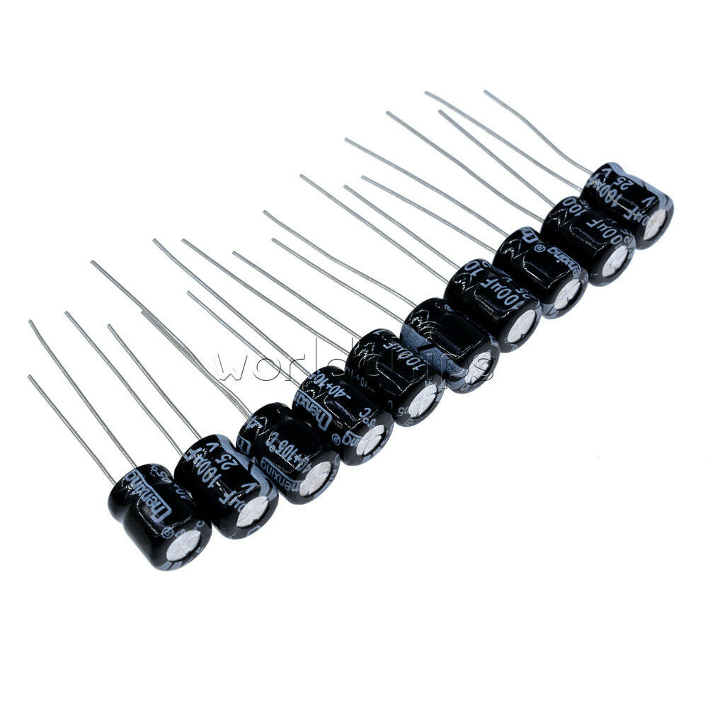 50PCS 100UF 25V Radial Electrolytic Capacitor 6.3x11mm