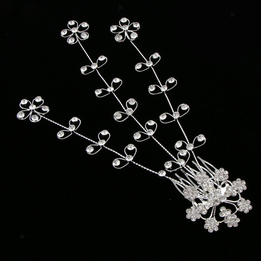 Shiny Crystal Hair Vine Style Hair Comb Wedding Bridal Party Prom Headpiece