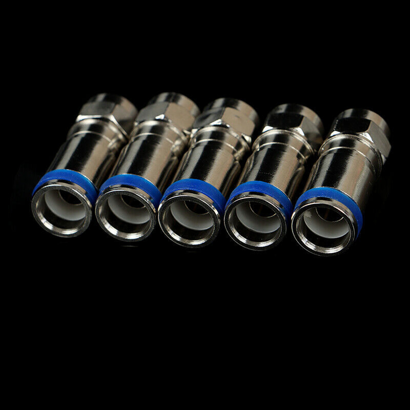 5Pcs F-Type Male Plug Compression Connectors For RG6 Coax Coaxial TV Cabl.l8