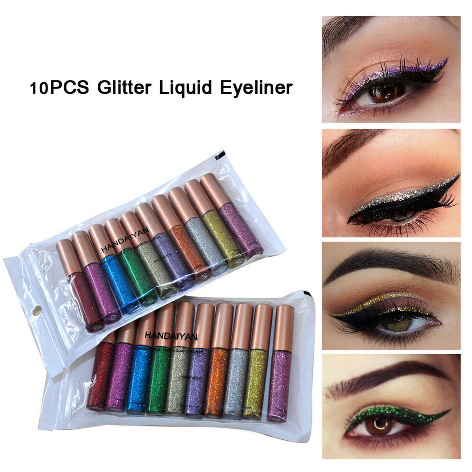 10 Colors Metallic Sparkling Glitter Liquid Eyeliner Party Makeup Eye Liner