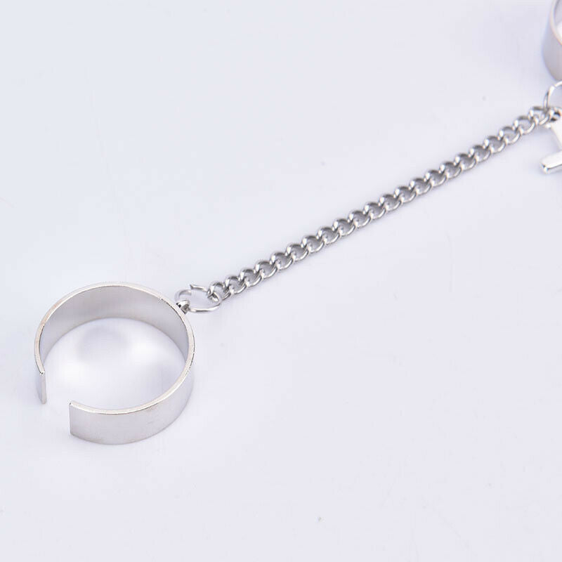 Hip Hop Stainless Steel Men Two Piece Ring The Cross Chain Ring Titanium S J NC