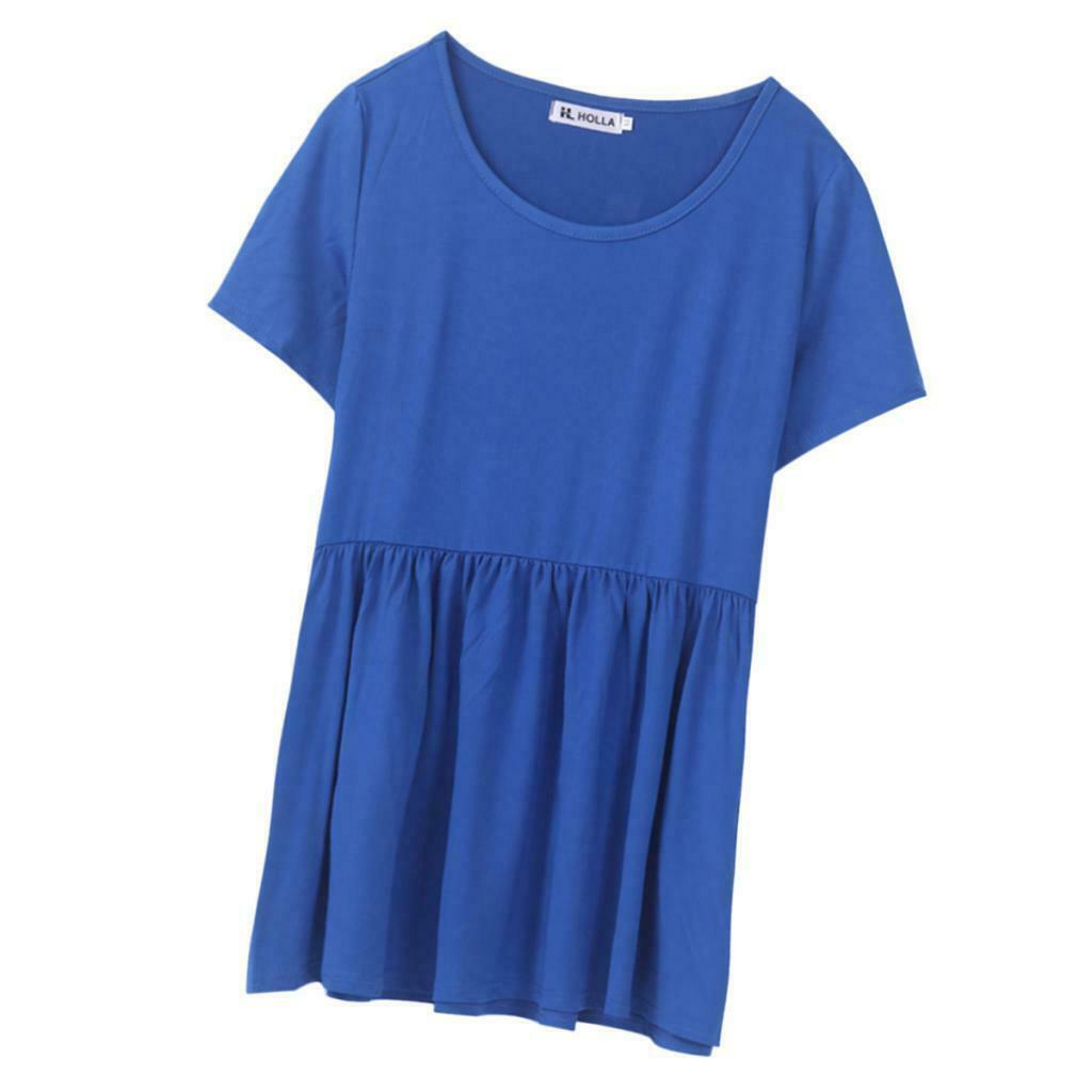 Women's Round Neck Short Sleeve T-shirt Tunic Summer Tops Short Sleeve Size