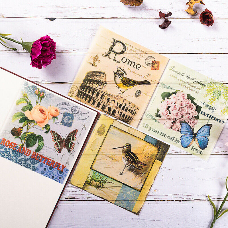8pcs Bird Rose Vellum Paper for Scrapbooking Planner Card Making Journaling DIY